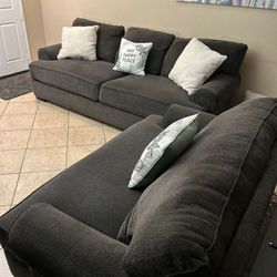 Beautiful Charcoal Grey Sofa Set From Jerome's 