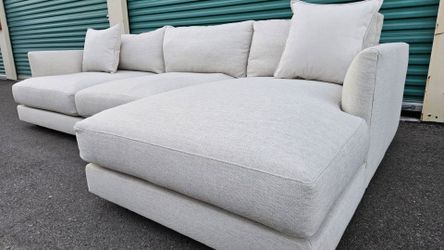 FREE DELIVERY!!! West Elm "Haven" 2pc Sectional Couch BEIGE ($3.6K Retail...60% OFF!!!)