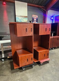 Standard Size Cherry Office Desks- Double Pedestal
