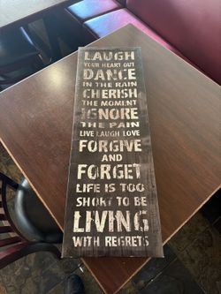 Inspirational Quote Wall Plaque – Live Laugh Love, Distressed Wood