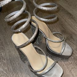 Shimmery Platform Heels Size 8 W