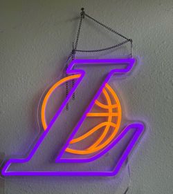 Los Angeles LA Sports Team Laker Logo Neon Sign Man Cave Signs Sports Bar Pub Beer Neon Lights Lamp Glass Neon Light