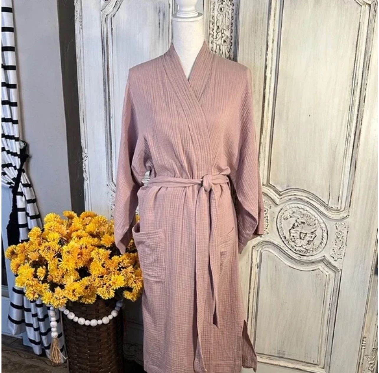 HATCH x Jenni Kayne Elegant Mauve Muslin Women's Robe