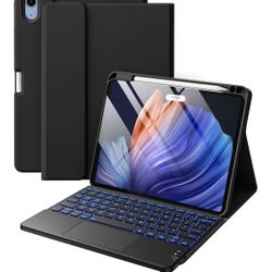   Compatible with iPad Air 11 Inch & Air 5th/ Air 4th Generation Case with Keyboard - Multi-Touch Trackpad, 7-Color Backlit, Detachable Folio Keyboard