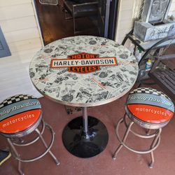 High Top Table With Two Bar Stools