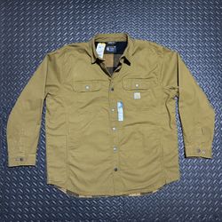 Carhartt Canvas Fleece Lined Shirt Jacket Relaxed Fit Rugged Flex Mens XL NEW