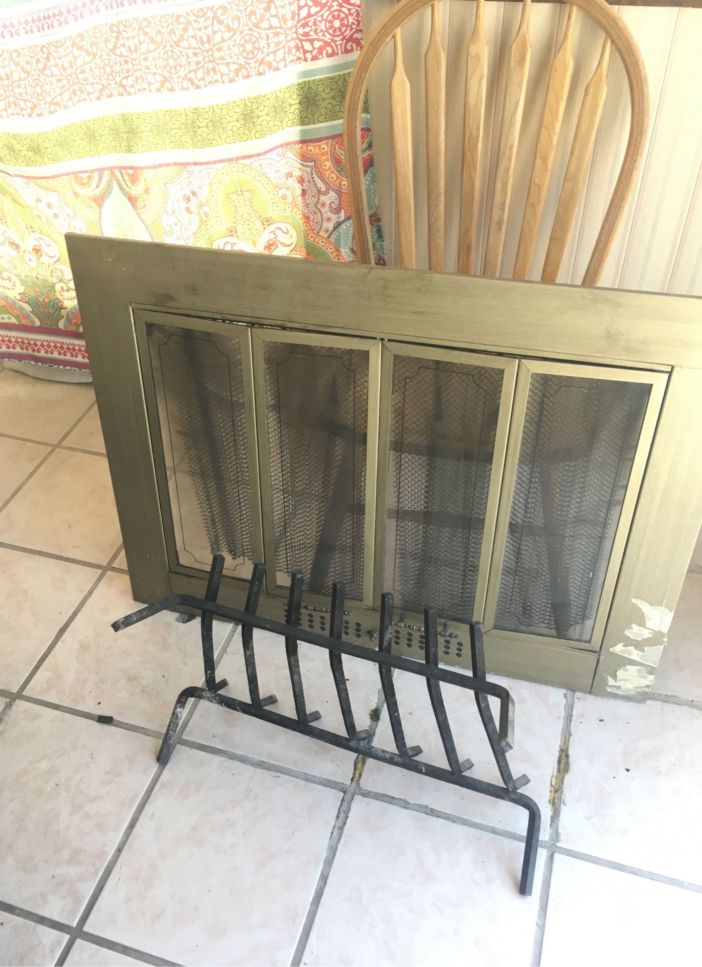 Fireplace Sliding Door Panel and Base