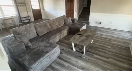 Viral Tik Tok U-Shape Oversized Cloud Couch w/ gray Table