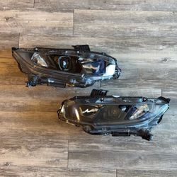 Headlights For 2016-2021 Honda Civic Halogen Pair Projector Headlamps w/ LED DRL