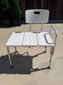 Bath Transfer Bench with Back and Armrest