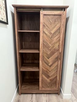 Bookshelf With Sliding Door