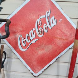 Vintage porcelain coca cola sign