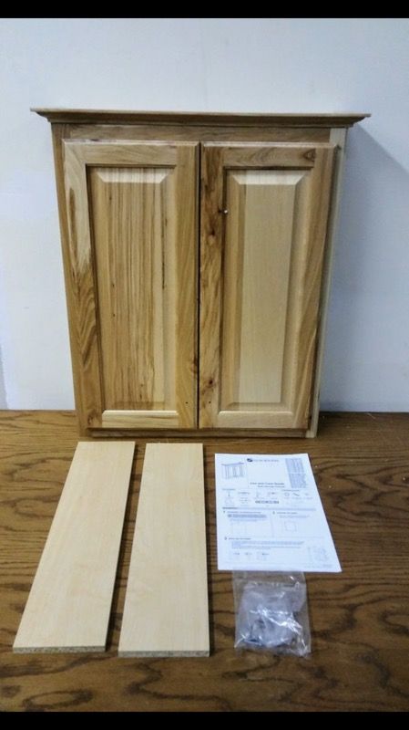 Glacier Bay Hampton 25 in. W Maple Bathroom Storage Wall Cabinet in Natural Hickory OBO