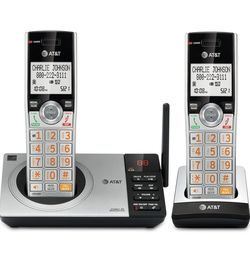 AT&T CL82207 DECT 6.0 2Handset Cordless Phone for Home with Answering Machine...