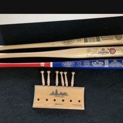 Chicago Cubs World Series Champion Bat Set and Display Rack