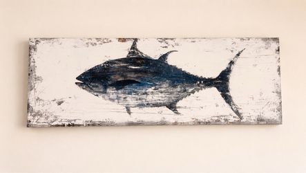 Rustic Tuna Fish Wall Art on Wood