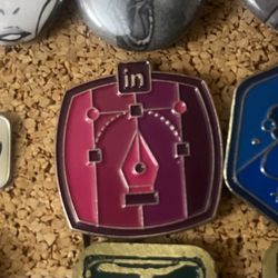 LinkedIn Pink Enamel Art Pin 1 Inch