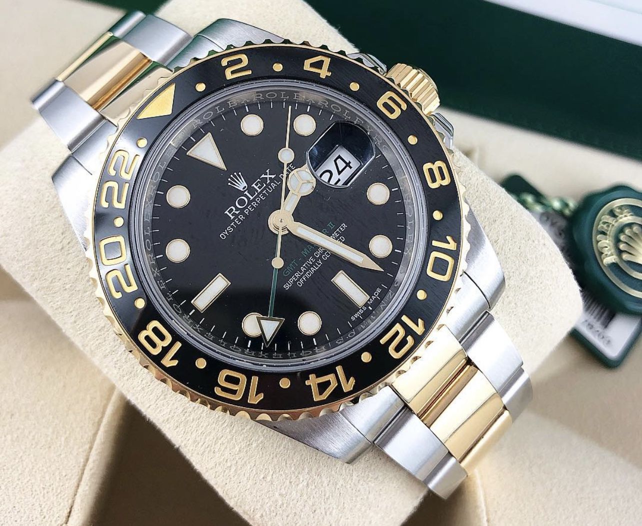 New 116713LN Rolex GMT Master Black CEREAMIC bezel 18k