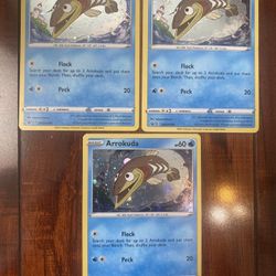 Pokemon Arrokuda SWSH093 Black Star Promo Cosmos Holo Lot of 3 LP/NM