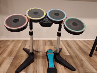 Rock Band PSDMS2 Harmonix PS3 PlayStation Drum Heads And Pedal