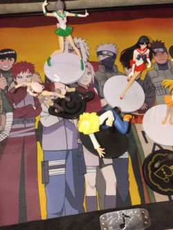 Anime figures poster and headband