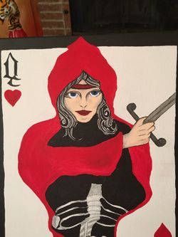 Queen Of Hearts On Canvas