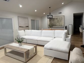 New White Cloud Sectional 5pc Sofa Couch