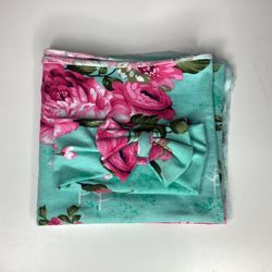 Receiving Blanket and  Headband Set Flower Print Baby Swaddle Blanket