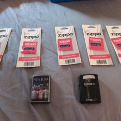 Two Brand New Zippo Lighters With Free WIC And Flint