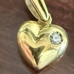 18 karat yellow, gold, natural, diamond charm