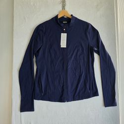Calia Women's Inspire Full Zip Workout Jacket  UPF 50  Opulent Blue Size 2XL NWT