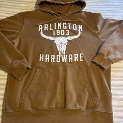 Arlington Hardware Heavyweight Long Horn Cattle Size Med.  Design Hoodie