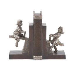 8" Brown Eclectic Children Bookends, 2ct
Both decorative and functional, this pair of children figurines on a see saw are adhered to wood-look polysto