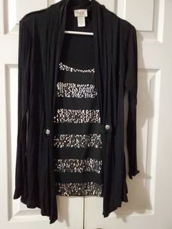 Dressy Shirt With Attached Cardigan 