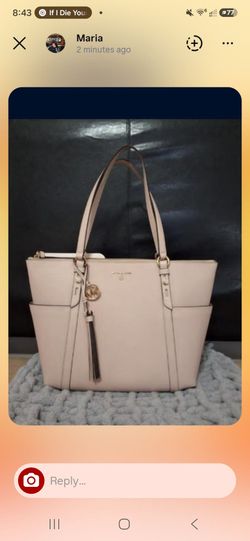 Michael  kors soft pink zip tote w/tassel charm