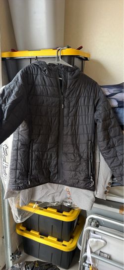Black Quilted Puffer Jacket with Hood