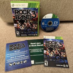 Rock Band 3 Xbox 360 Video Game For System Console Cleaned Tested Works Retro Gaming Music Disc Case Manual Rock And Roll 