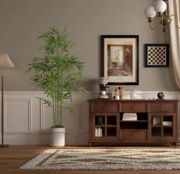 Artificial Bamboo Tree in Black Pot â 59â Tall