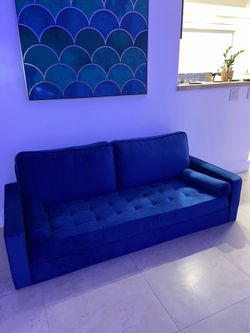 New Blue Velvet Couch Sofa