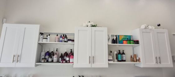 White Wall Storage Cabinets – Salon Closing Sale