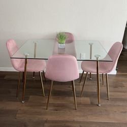Pink Dining Room Set, Kitchen Table Set