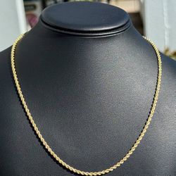 Jewelry 14k solid yellow gold Rope necklace chain 20.00" 2.80mm width round lock
