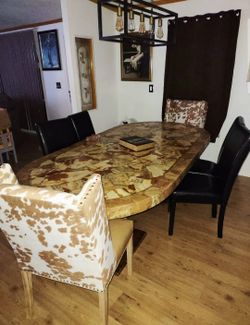 Vintage Muller of Mexico Patchwork Onyx Dining Table - Grand Scale Mid Century