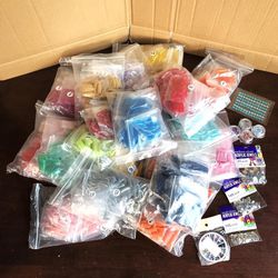 Nail Tips 19 x 500 Packs Lots Of Colors Plus Gems For Manicure Etc