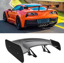 57" Universal ABS Trunk Rear Wing Spoiler Gloss Black Racing Style Sport Race Performance Honda Civic Aftermarket Auto Parts