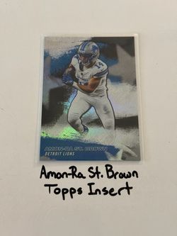 Amon-Ra St. Brown Detroit Lions All-Pro WR Topps Short Print Insert Card.
