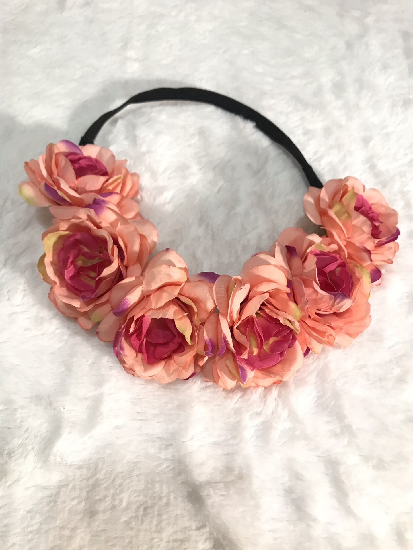 Elastic flower tiara cute for pictures or Moana outfit