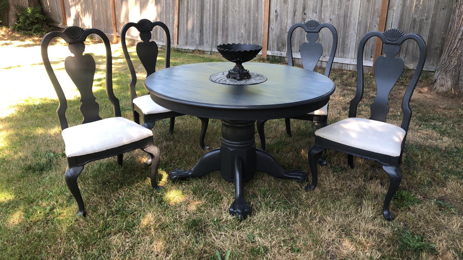 Antique Clawfoot table and 4 chairs