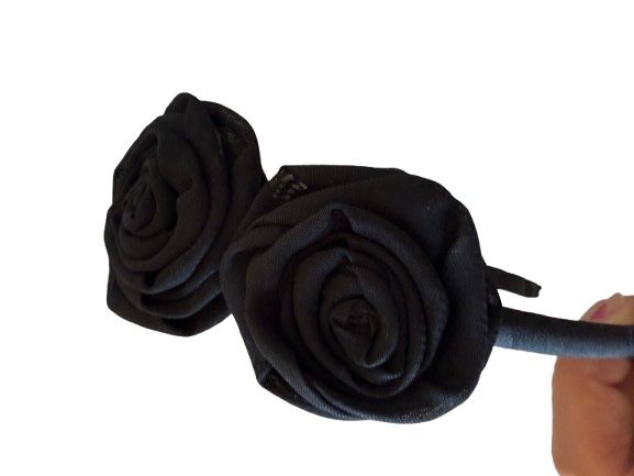 Black rose headband women and girls