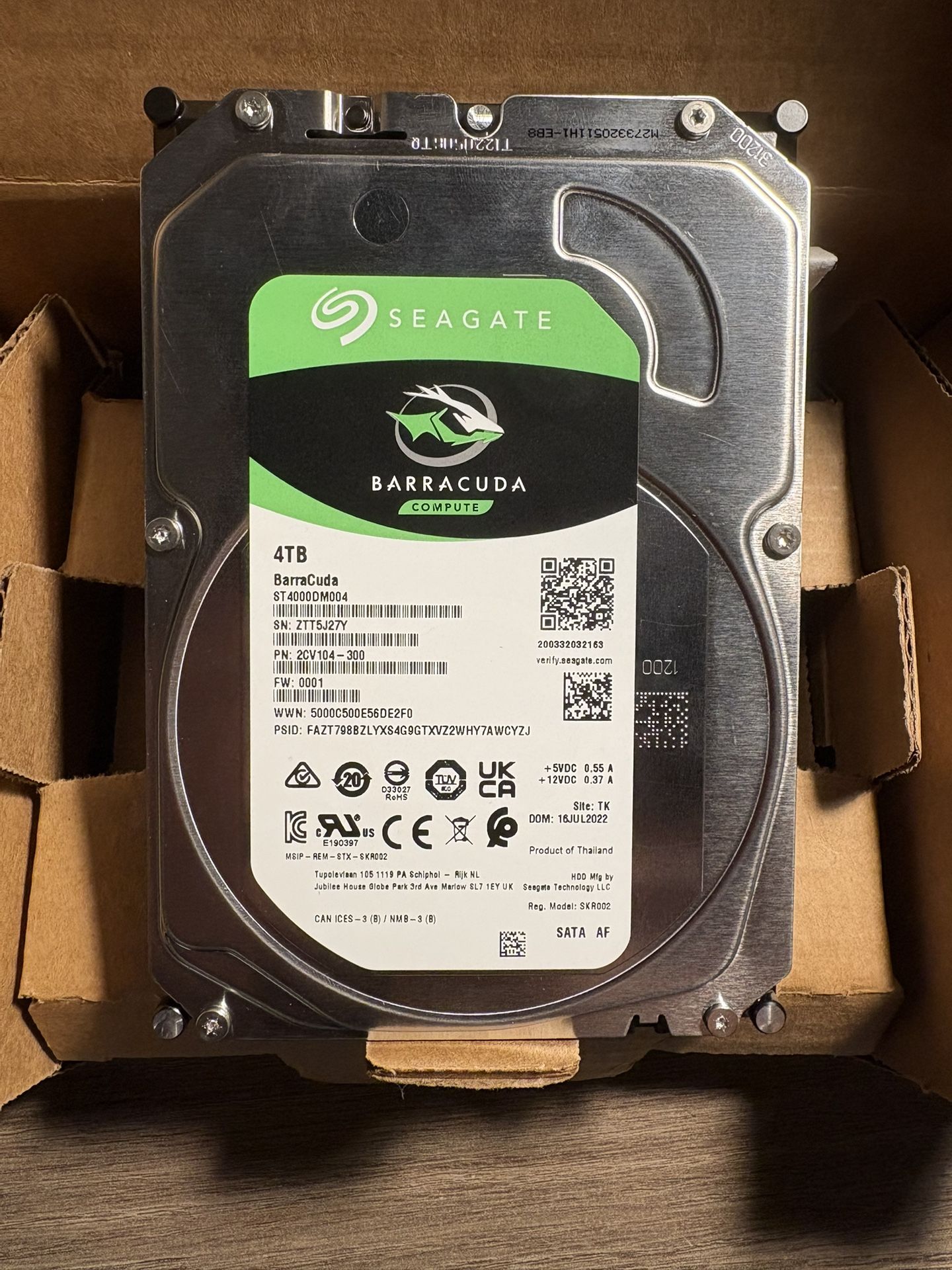 Seagate BarraCuda 4TB Internal Hard Drive HDD – 3.5 Inch Sata 6 Gb/s 5400 RPM 256MB Cache For Computer Desktop PC